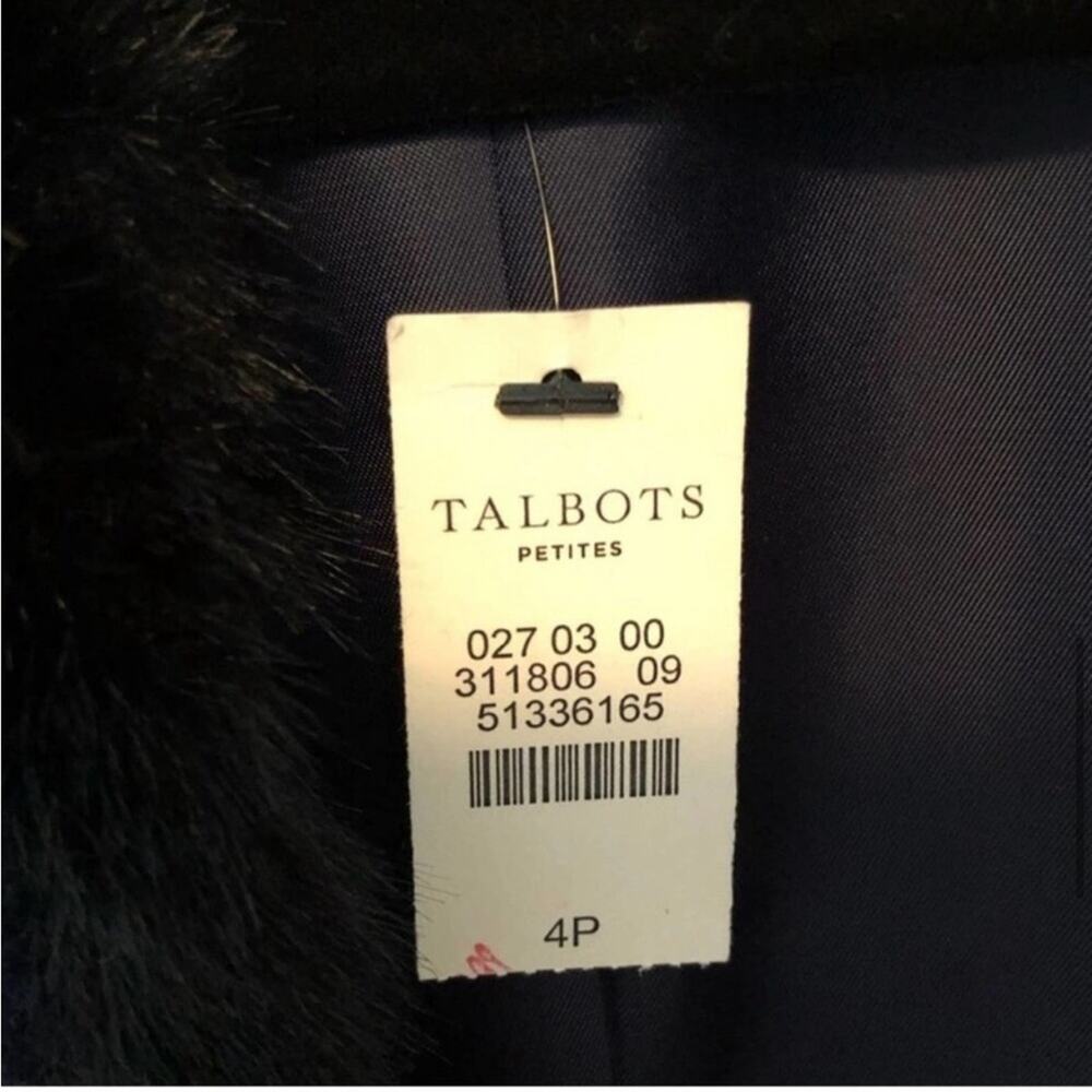 NWT Talbots Navy Tweed Faux Fur Trim Jacket - Picture 6 of 9